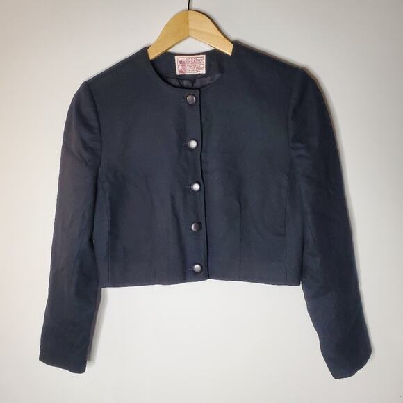Pendleton  Cropped black wool structured vintage lightweight jacket **Flaws - Picture 1 of 15